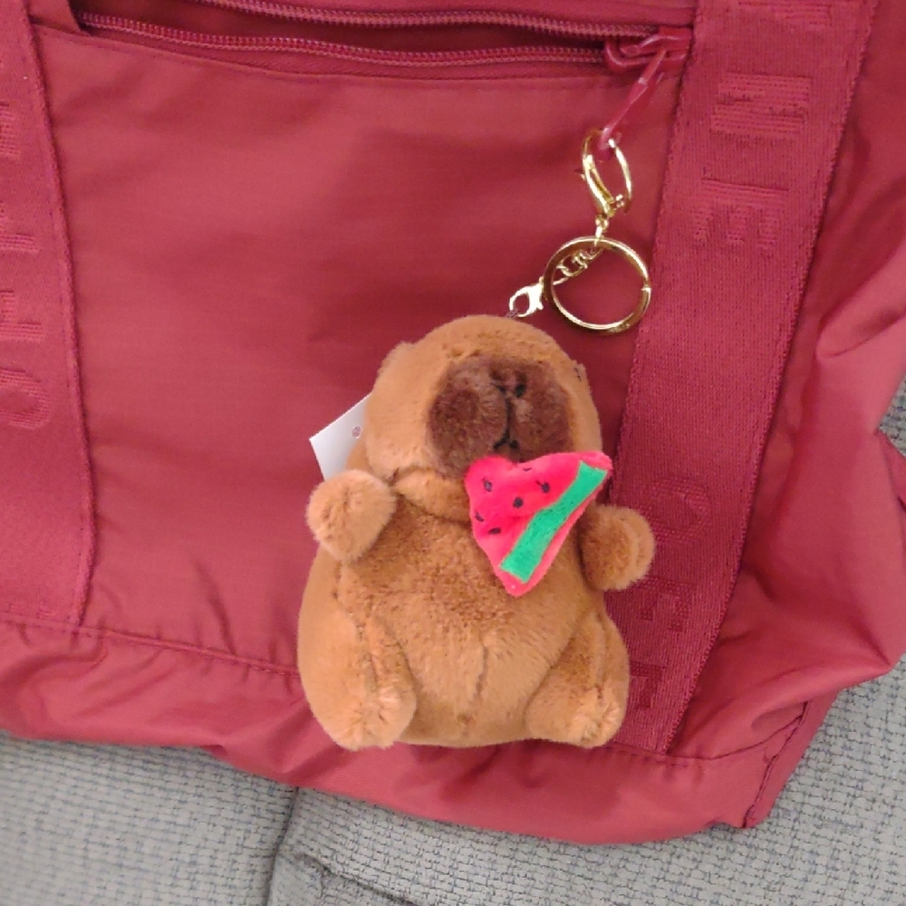 Capybara Keychain with Watermelon